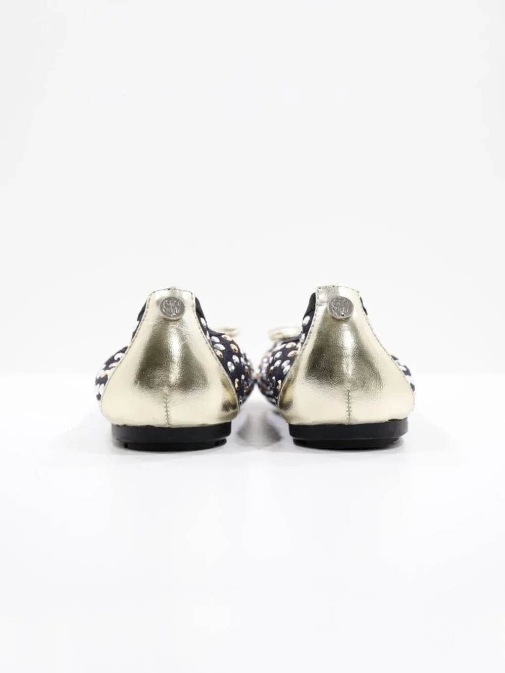 Stuart Weitzman Fannie Tara Black Silver & Gold Ballet Flats - Girls' 1